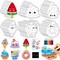 30 Sets Summer Dessert Arts Crafts Coloring Magnets Kits for Fridge Kids Color Your Own Ice Cream Donut Cupcake DIY Magnetic Sweet Treat Crafts